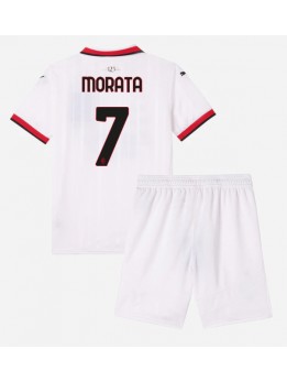 AC Milan Alvaro Morata #7 Dječji Gostujuci Dres kompleti 2024-25 Kratak Rukavima (+ kratke hlače)